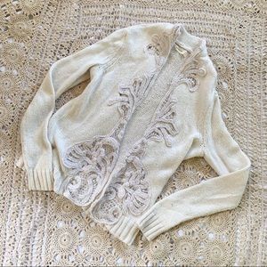 Anthropologie Sleeping on snow ivory cardigan